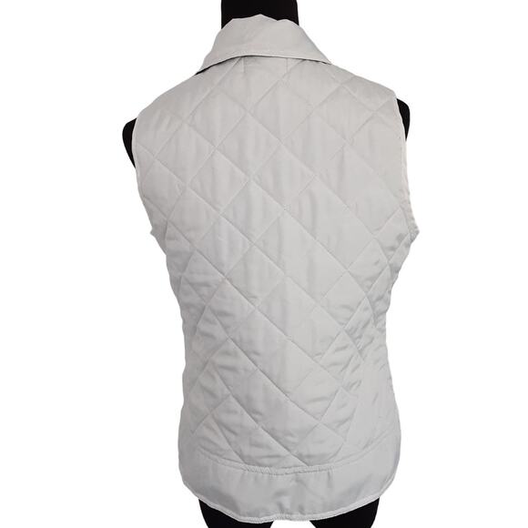 Caribbean Joe Winter White Puffer Vest Quilted Reversible Utility Women S Petite - Picture 3 of 13